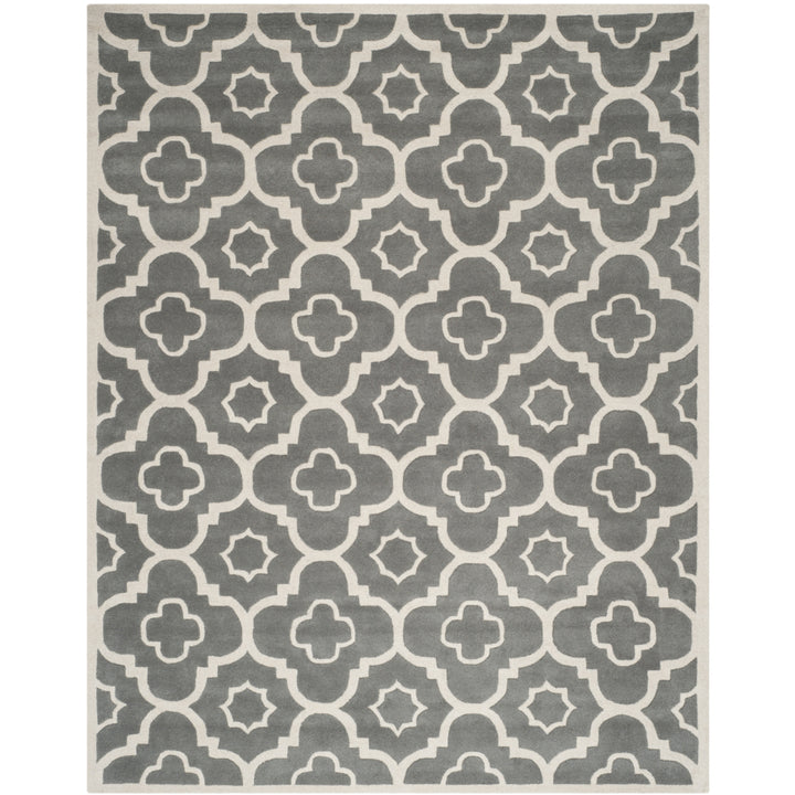 SAFAVIEH Chatham CHT750D Handmade Dark Grey / Ivory Rug Image 9