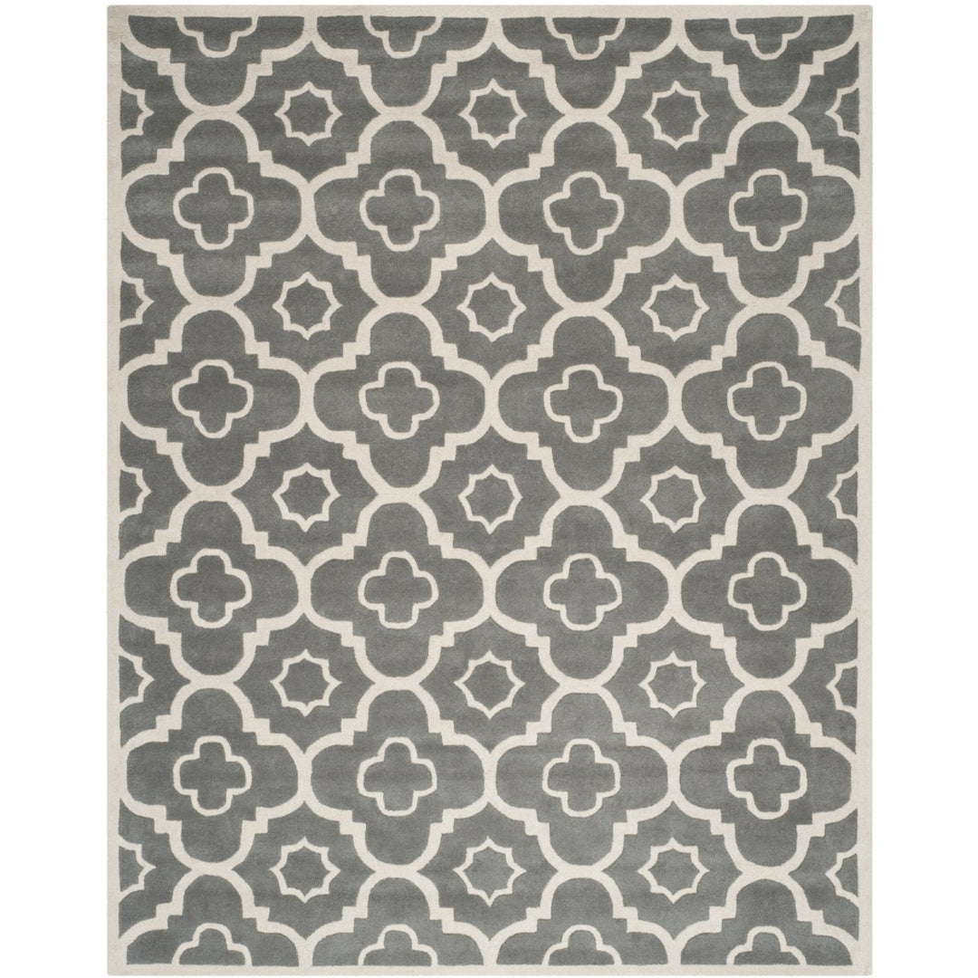 SAFAVIEH Chatham CHT750D Handmade Dark Grey / Ivory Rug Image 1