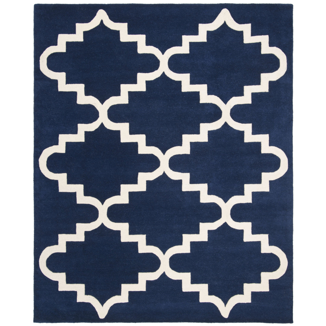 SAFAVIEH Chatham CHT753C Handmade Dark Blue / Ivory Rug Image 1