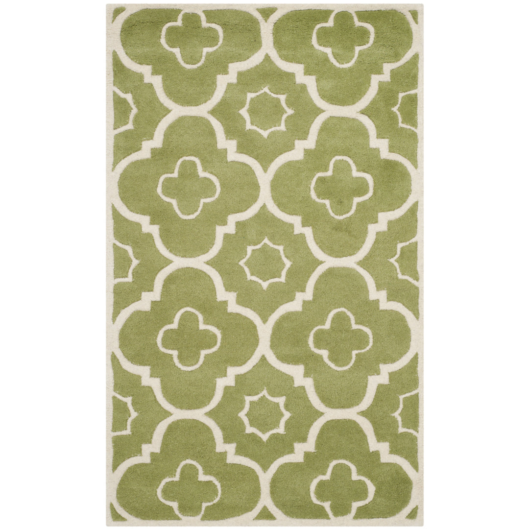 SAFAVIEH Chatham CHT750N Handmade Green / Ivory Rug Image 9