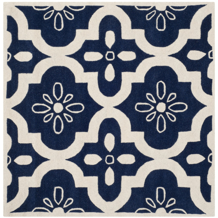 SAFAVIEH Chatham CHT751C Handmade Dark Blue / Ivory Rug Image 6