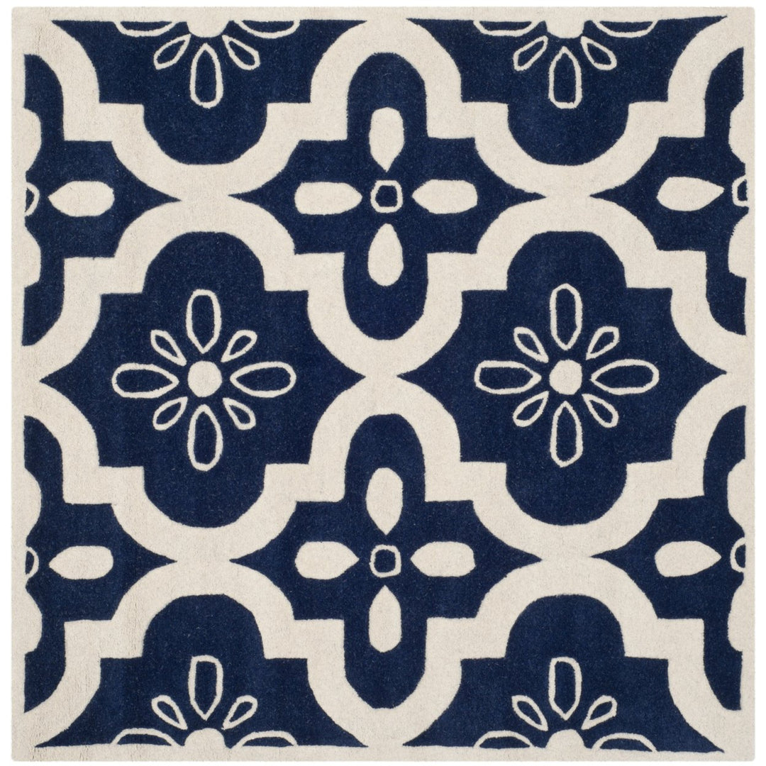 SAFAVIEH Chatham CHT751C Handmade Dark Blue / Ivory Rug Image 1