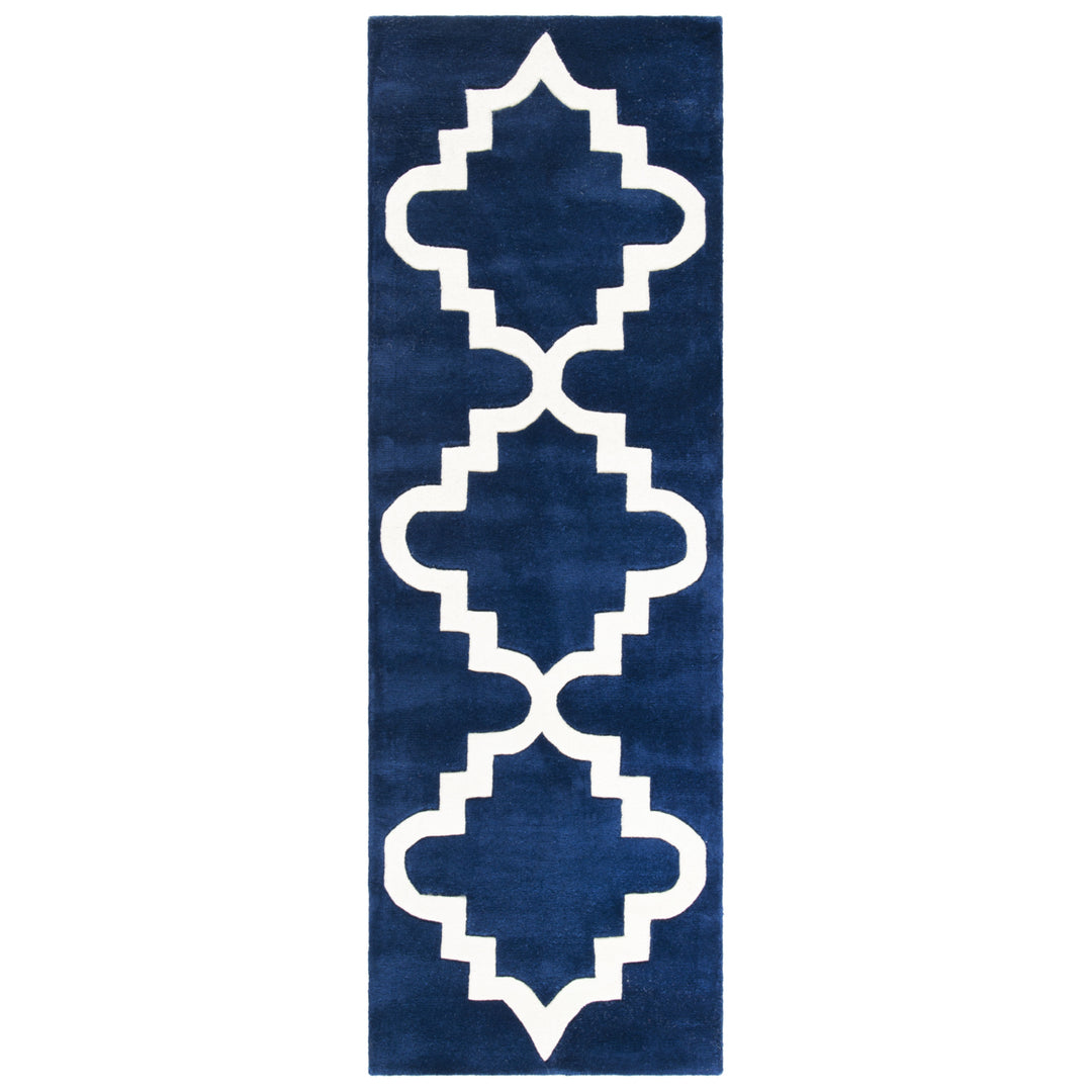 SAFAVIEH Chatham CHT753C Handmade Dark Blue / Ivory Rug Image 5