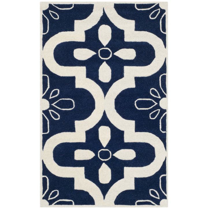 SAFAVIEH Chatham CHT751C Handmade Dark Blue / Ivory Rug Image 9