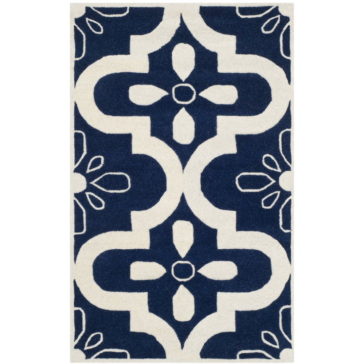 SAFAVIEH Chatham CHT751C Handmade Dark Blue / Ivory Rug Image 1