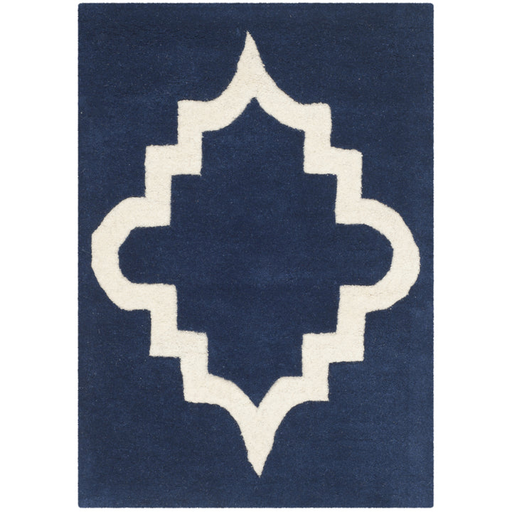 SAFAVIEH Chatham CHT753C Handmade Dark Blue / Ivory Rug Image 8