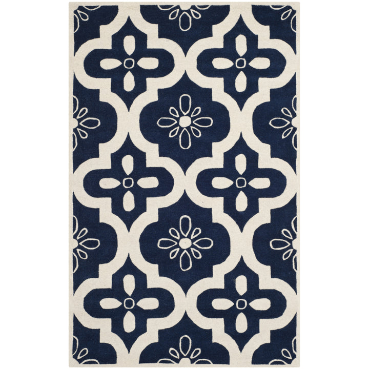 SAFAVIEH Chatham CHT751C Handmade Dark Blue / Ivory Rug Image 10