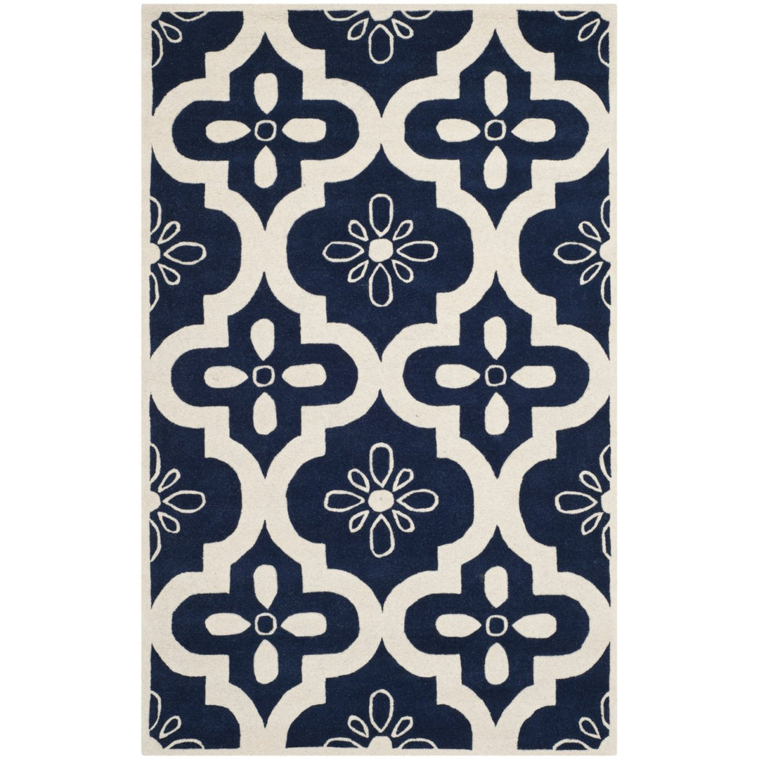 SAFAVIEH Chatham CHT751C Handmade Dark Blue / Ivory Rug Image 1