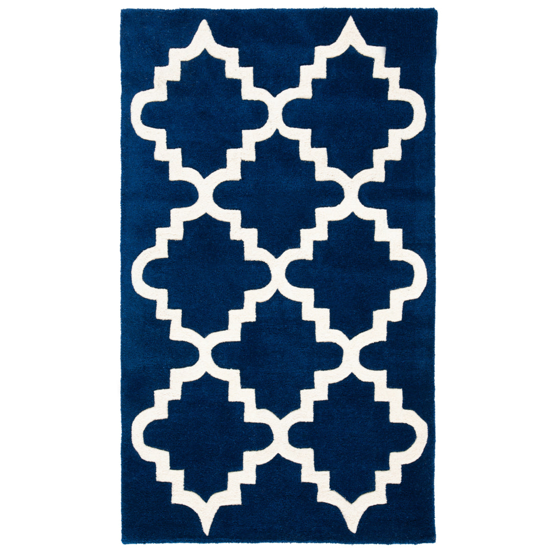 SAFAVIEH Chatham CHT753C Handmade Dark Blue / Ivory Rug Image 9