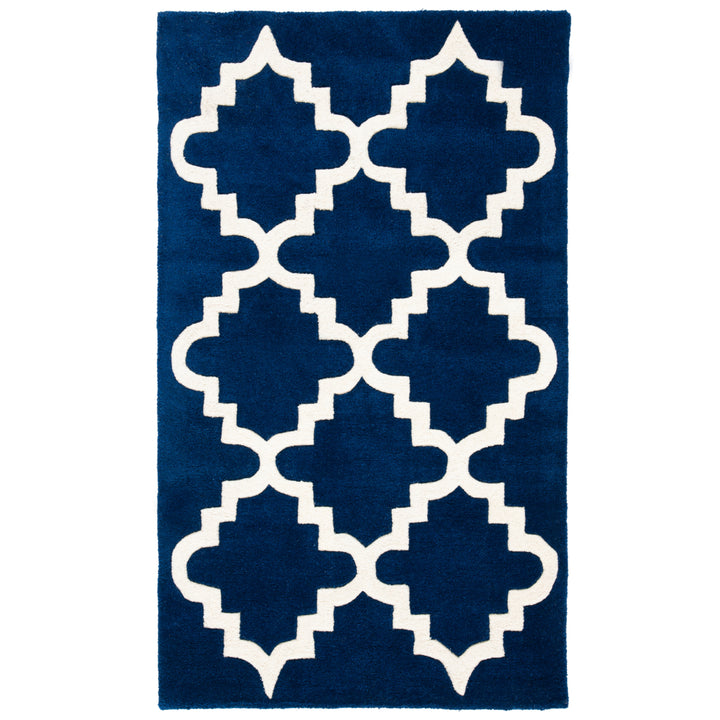 SAFAVIEH Chatham CHT753C Handmade Dark Blue / Ivory Rug Image 9