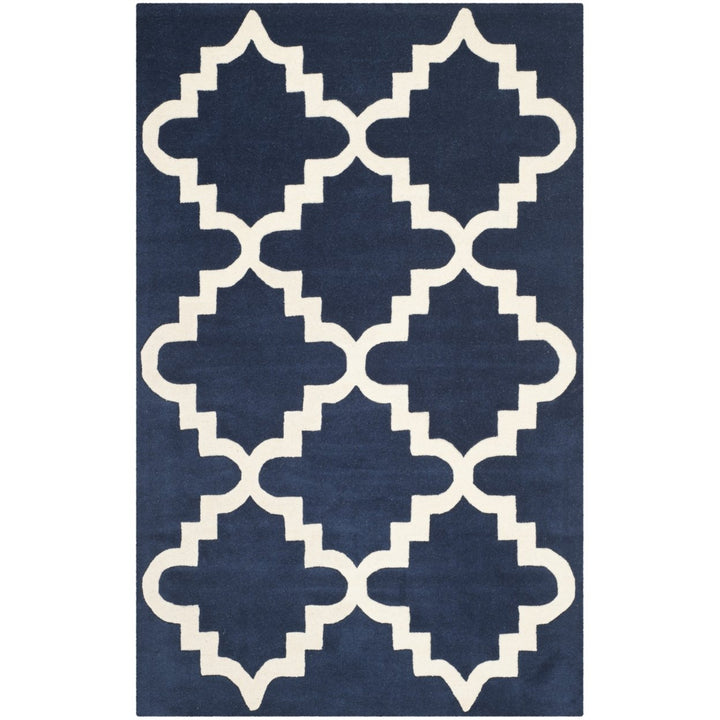 SAFAVIEH Chatham CHT753C Handmade Dark Blue / Ivory Rug Image 1