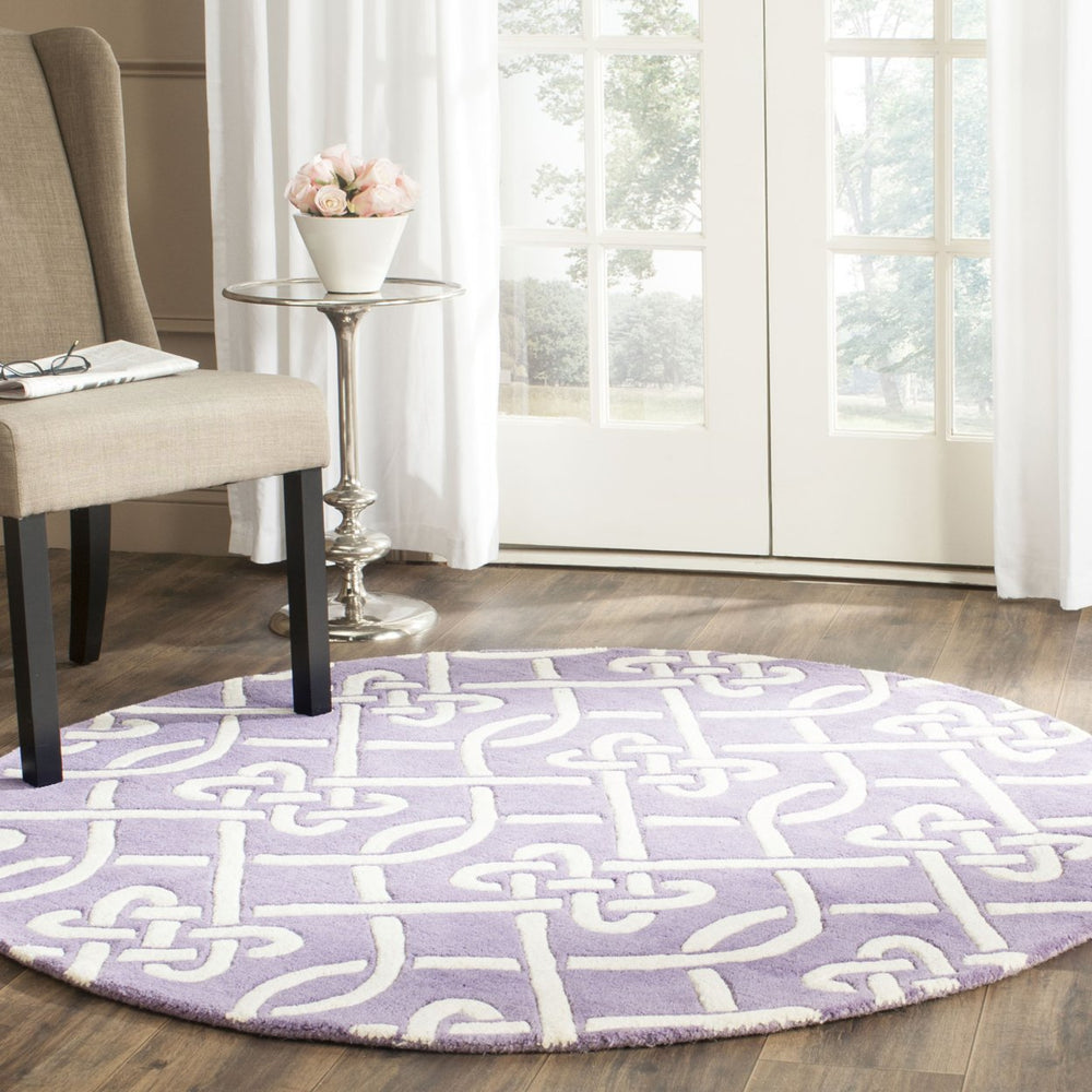 SAFAVIEH Chatham CHT754F Handmade Purple / Ivory Rug Image 2