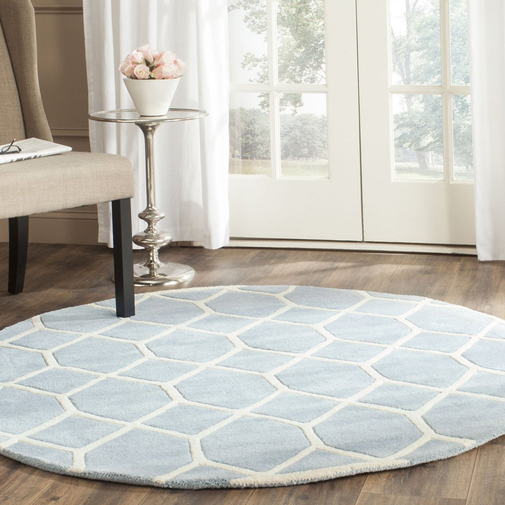 SAFAVIEH Chatham CHT755B Handmade Blue / Ivory Rug Image 2