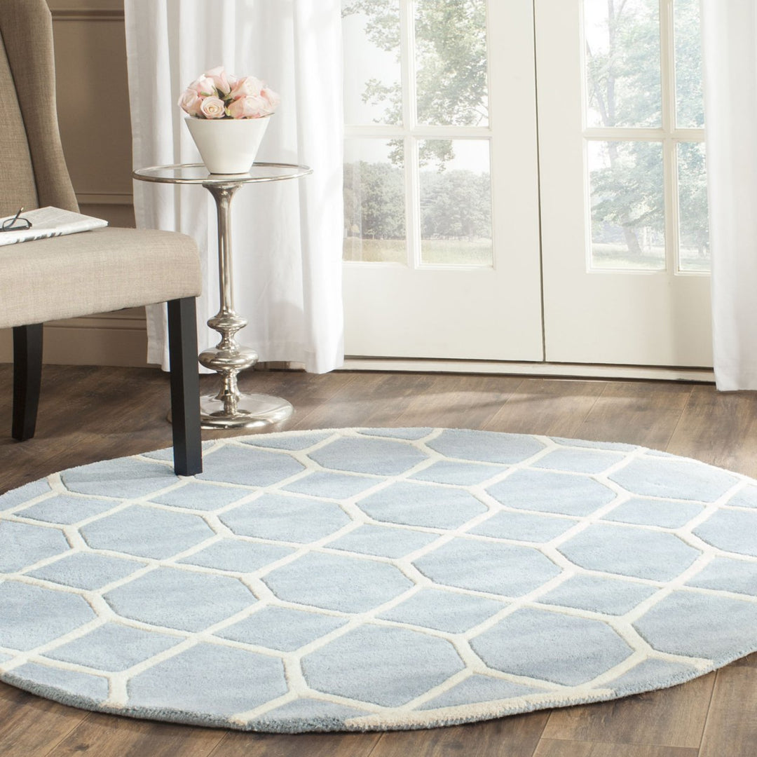 SAFAVIEH Chatham CHT755B Handmade Blue / Ivory Rug Image 2