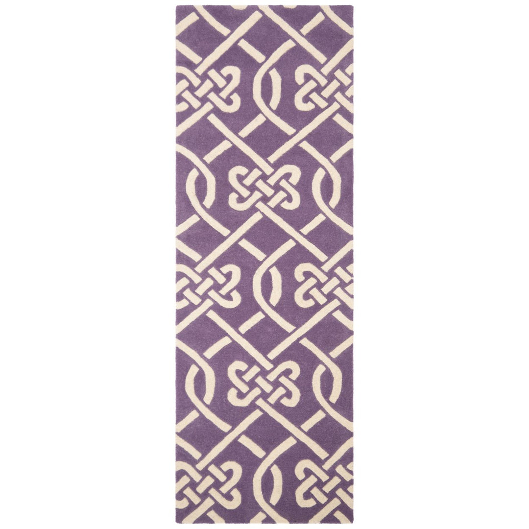 SAFAVIEH Chatham CHT754F Handmade Purple / Ivory Rug Image 5