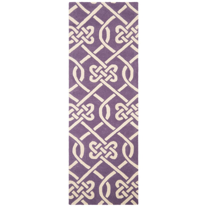 SAFAVIEH Chatham CHT754F Handmade Purple / Ivory Rug Image 5