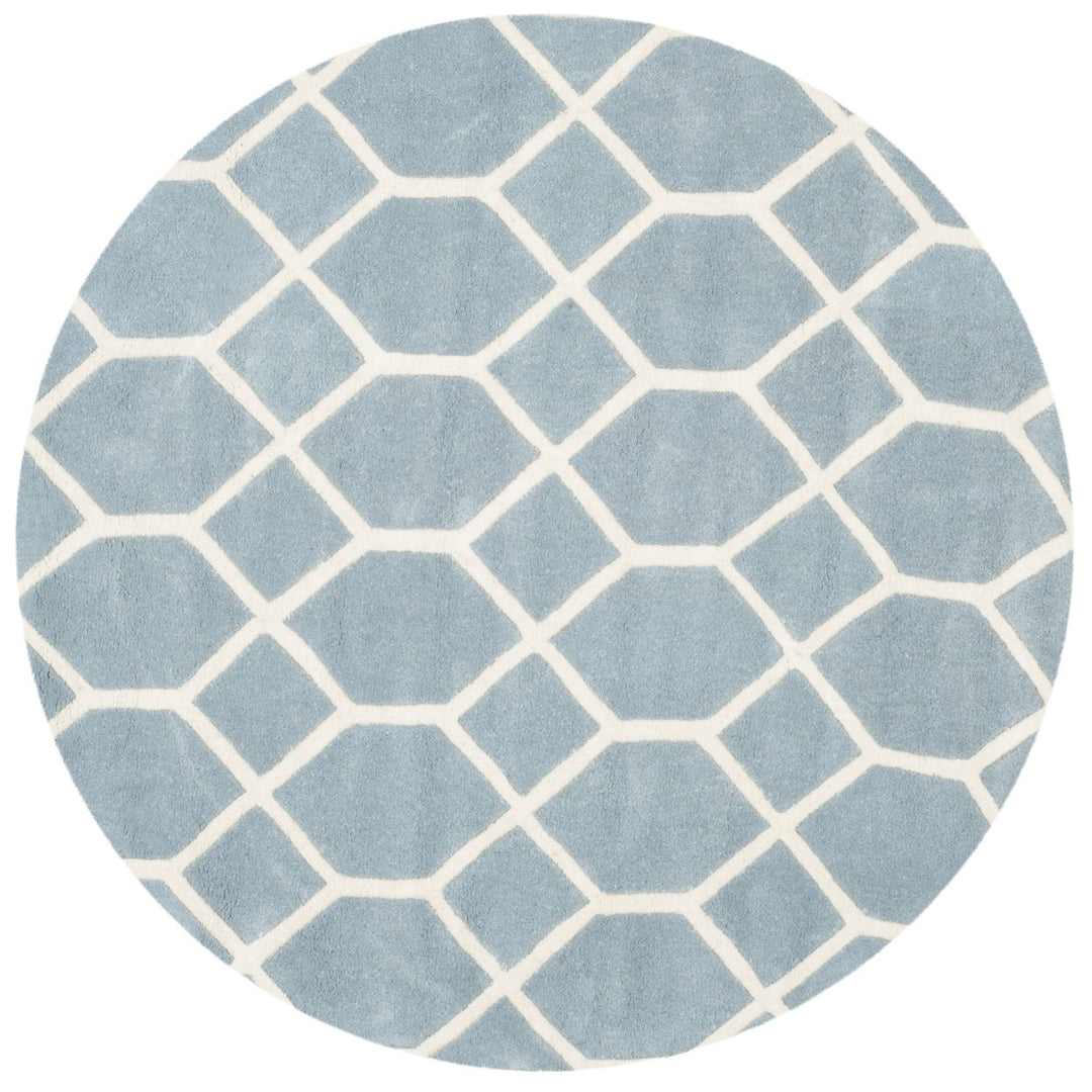 SAFAVIEH Chatham CHT755B Handmade Blue / Ivory Rug Image 4