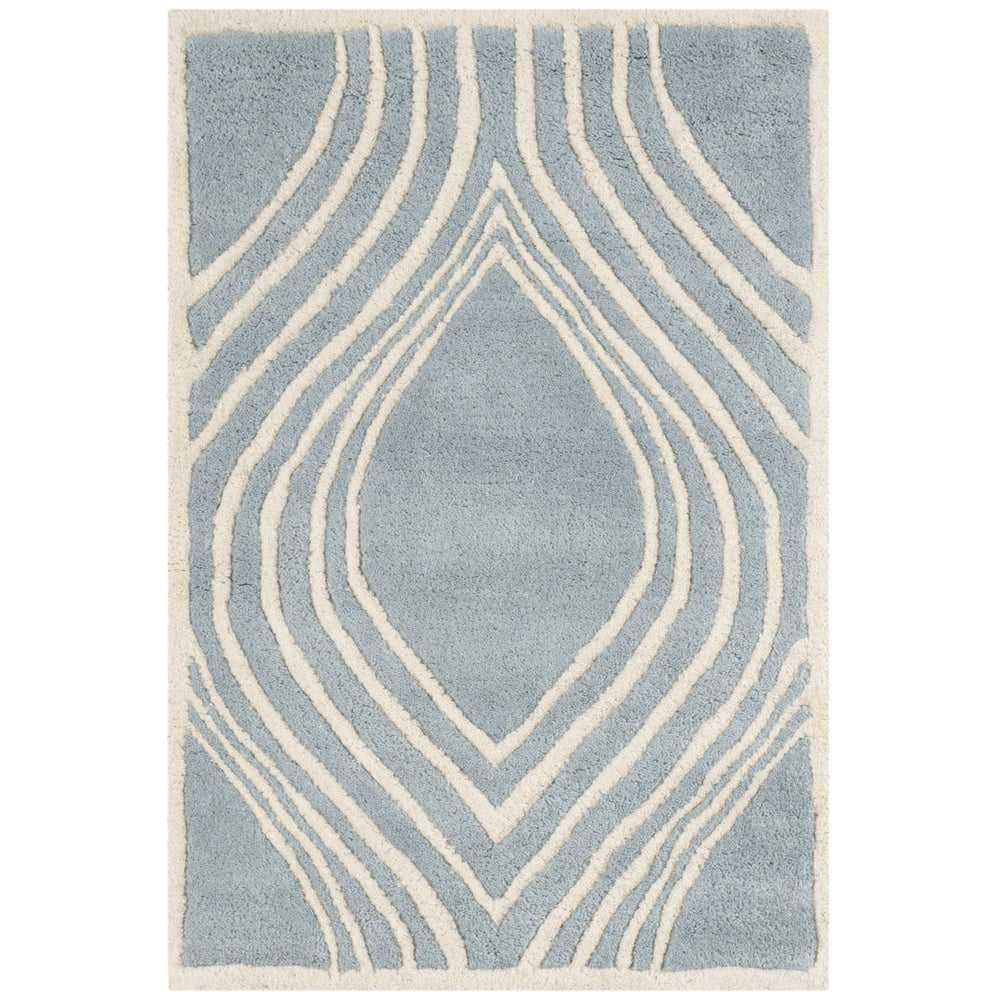 SAFAVIEH Chatham CHT758B Handmade Blue / Ivory Rug Image 2