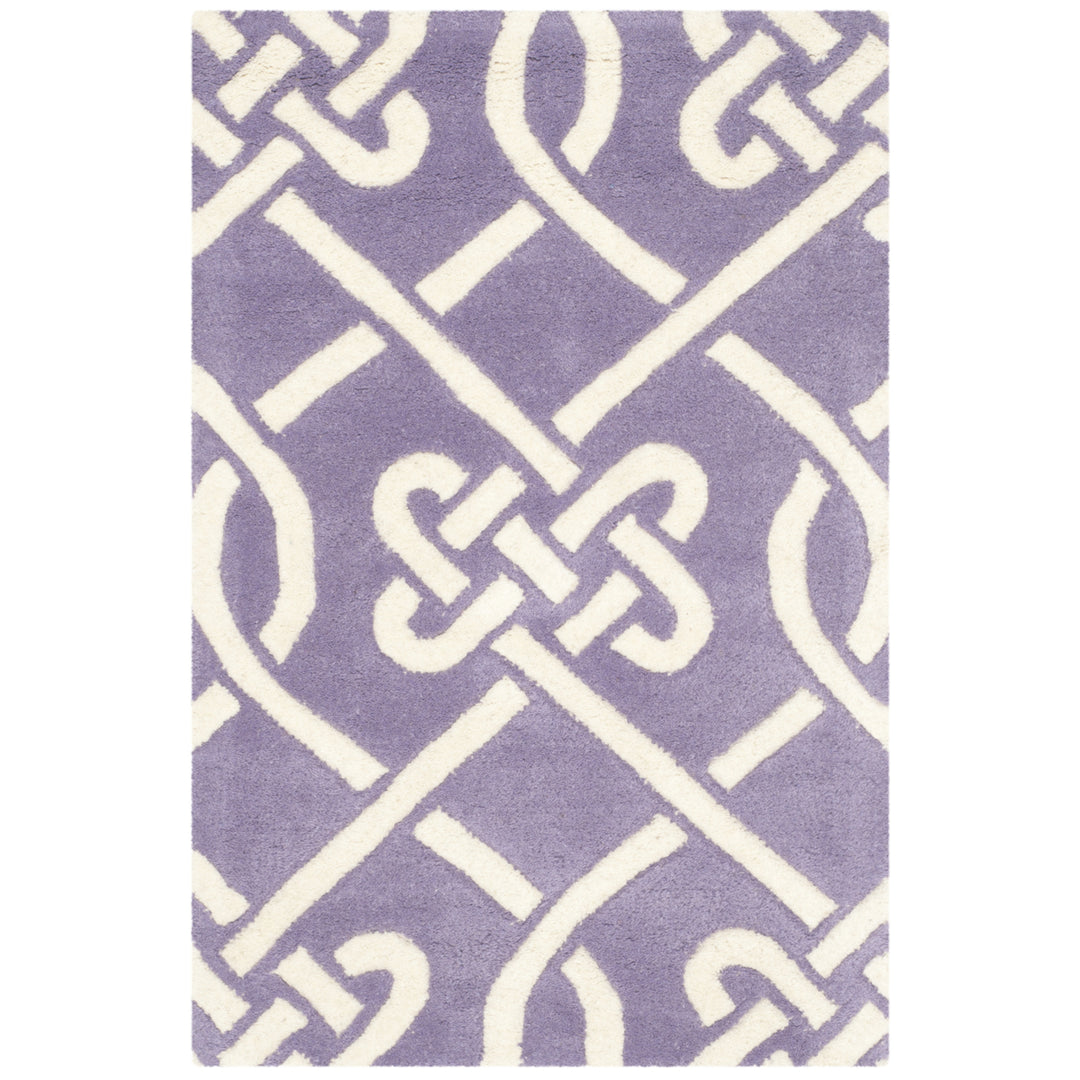 SAFAVIEH Chatham CHT754F Handmade Purple / Ivory Rug Image 8