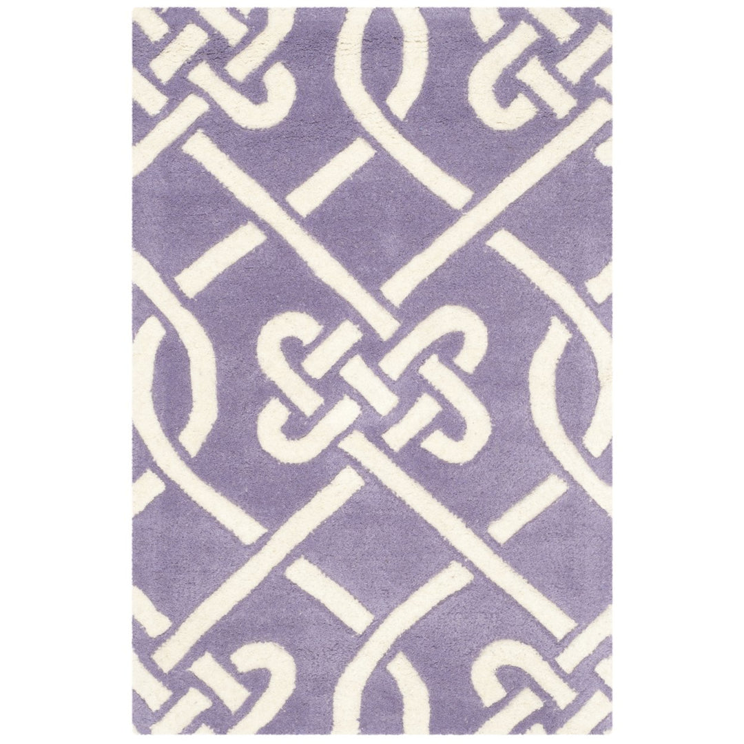 SAFAVIEH Chatham CHT754F Handmade Purple / Ivory Rug Image 1