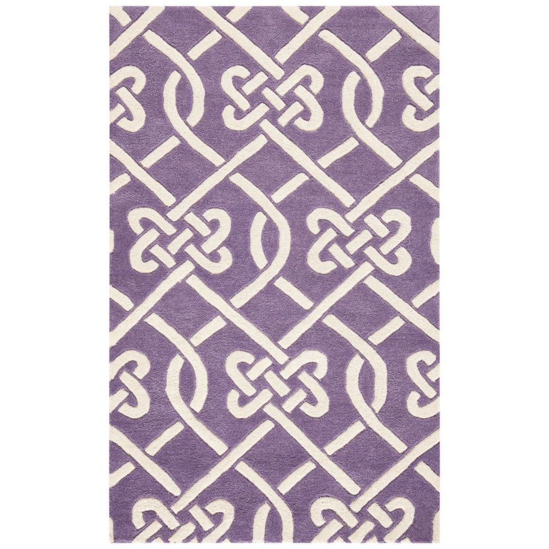 SAFAVIEH Chatham CHT754F Handmade Purple / Ivory Rug Image 9