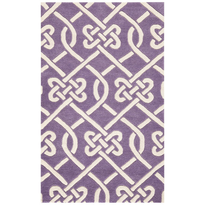 SAFAVIEH Chatham CHT754F Handmade Purple / Ivory Rug Image 1