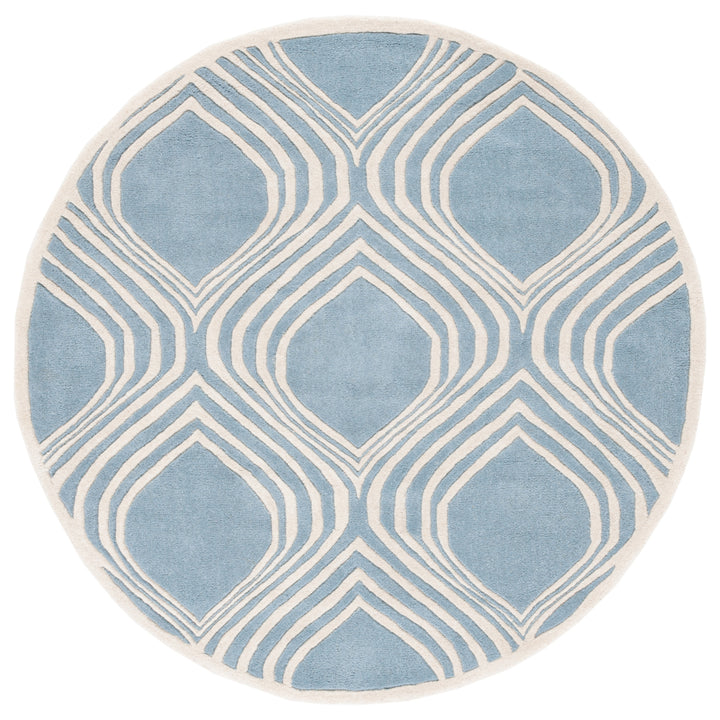 SAFAVIEH Chatham CHT758B Handmade Blue / Ivory Rug Image 5