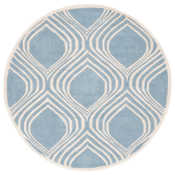 SAFAVIEH Chatham CHT758B Handmade Blue / Ivory Rug Image 1