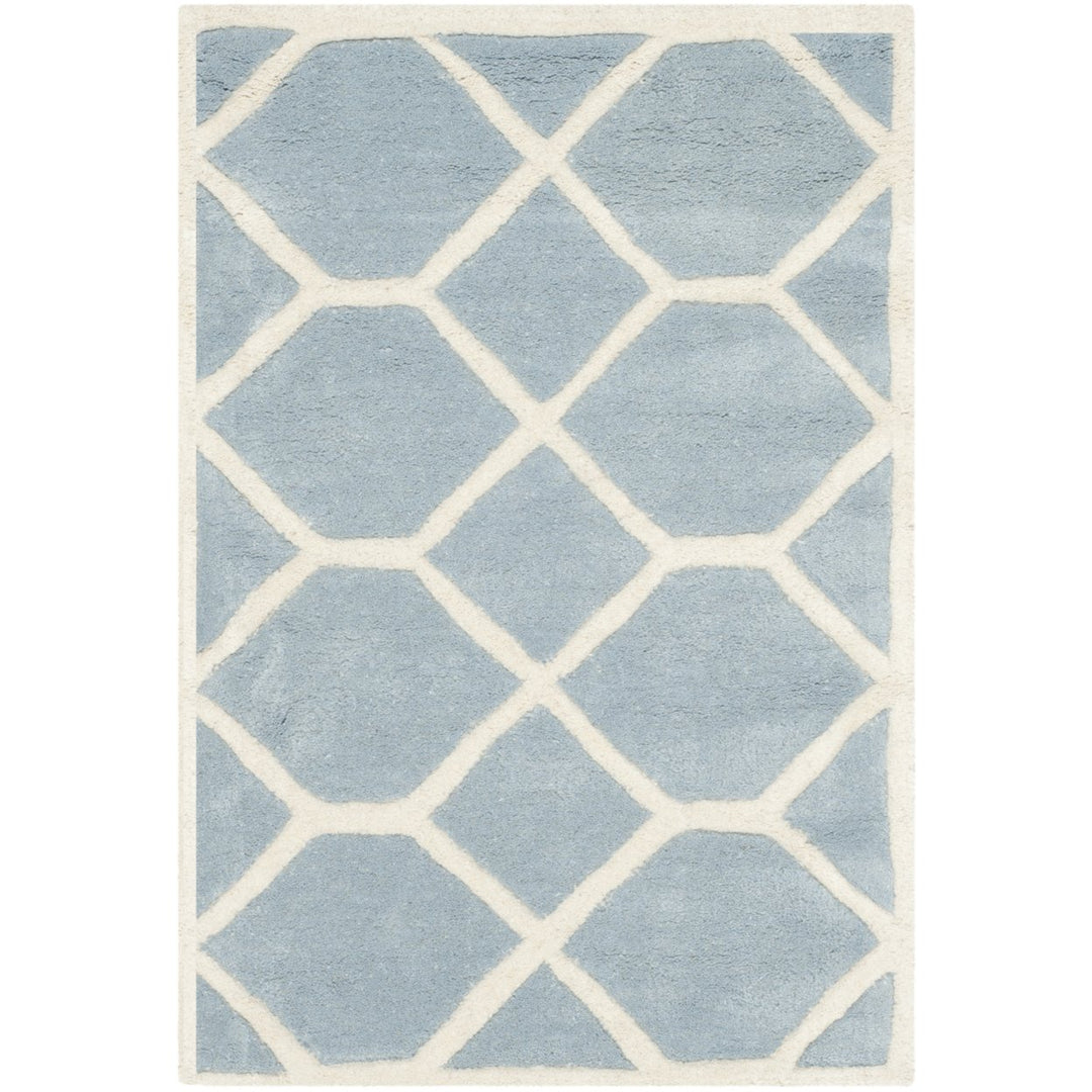 SAFAVIEH Chatham CHT755B Handmade Blue / Ivory Rug Image 1