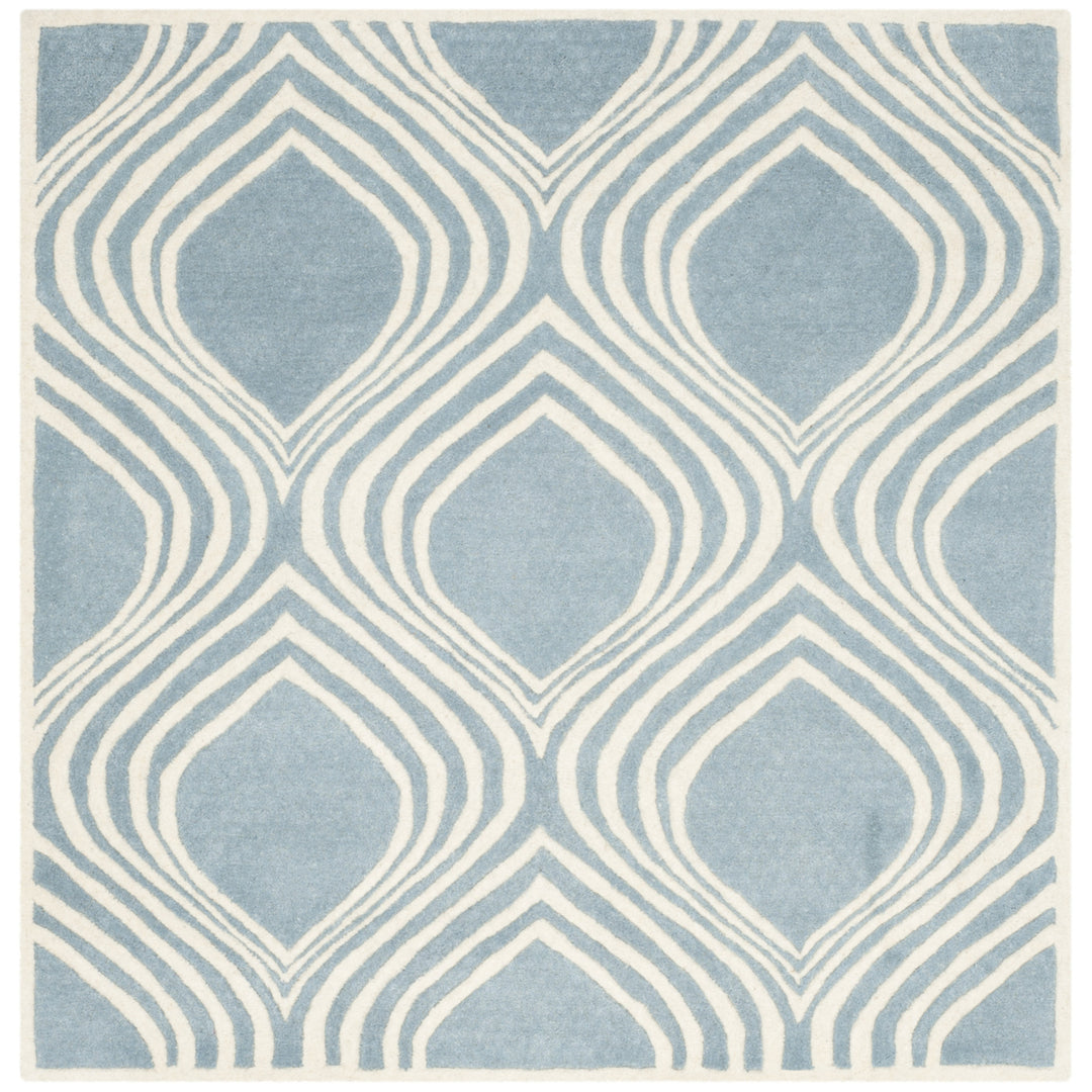 SAFAVIEH Chatham CHT758B Handmade Blue / Ivory Rug Image 6