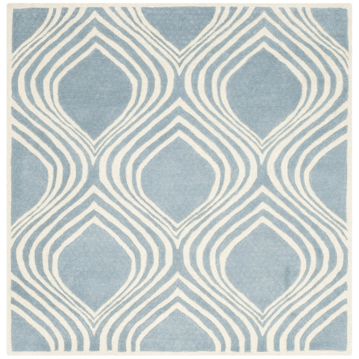 SAFAVIEH Chatham CHT758B Handmade Blue / Ivory Rug Image 6