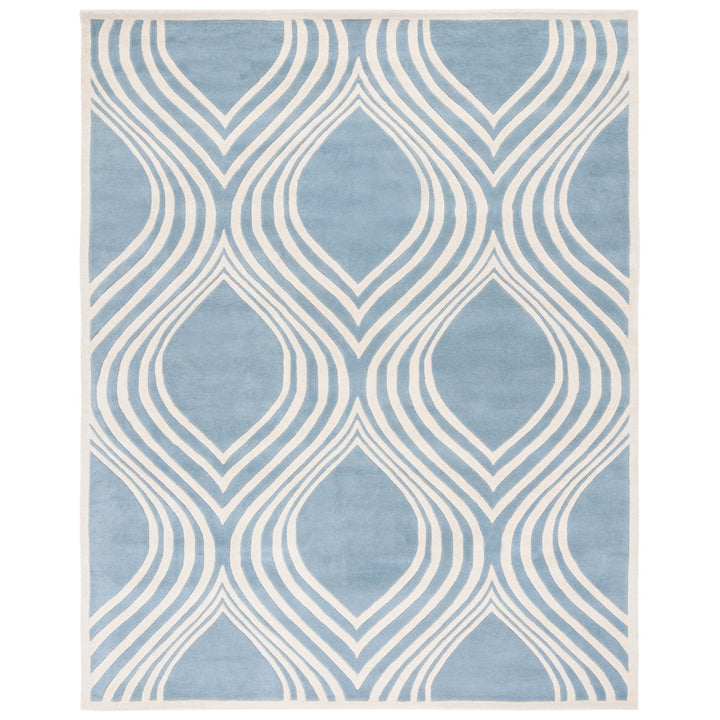 SAFAVIEH Chatham CHT758B Handmade Blue / Ivory Rug Image 7