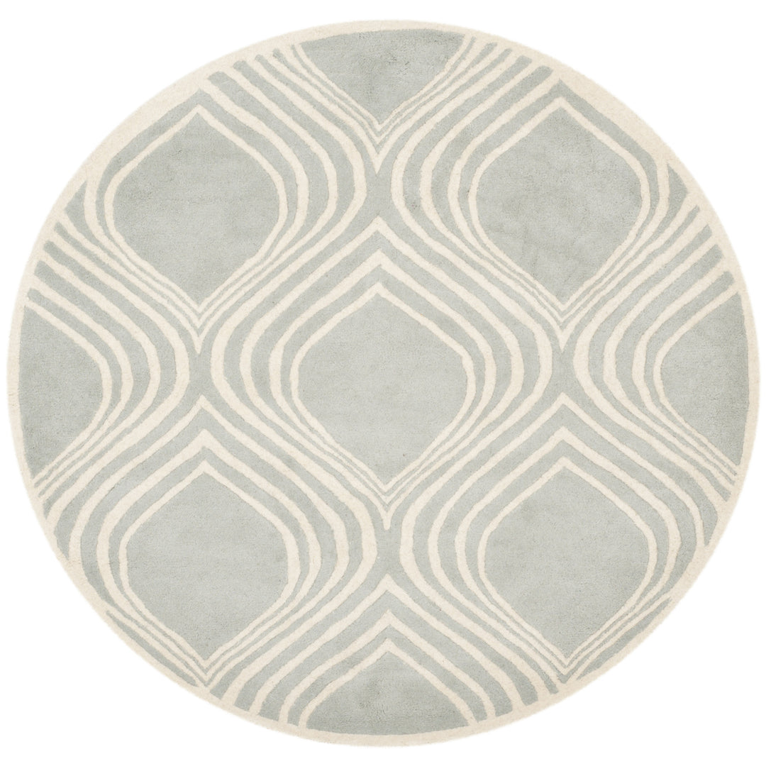 SAFAVIEH Chatham CHT758E Handmade Grey / Ivory Rug Image 4