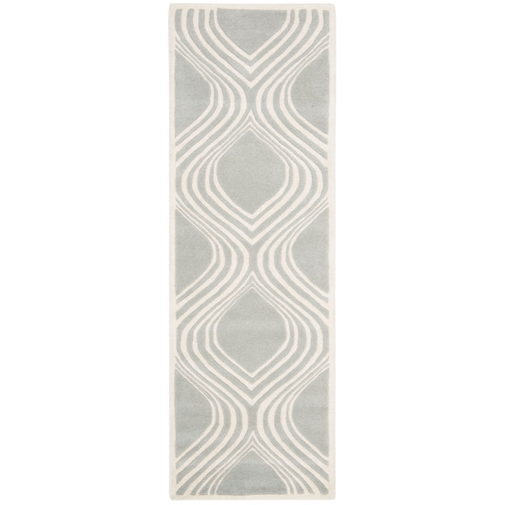 SAFAVIEH Chatham CHT758E Handmade Grey / Ivory Rug Image 5