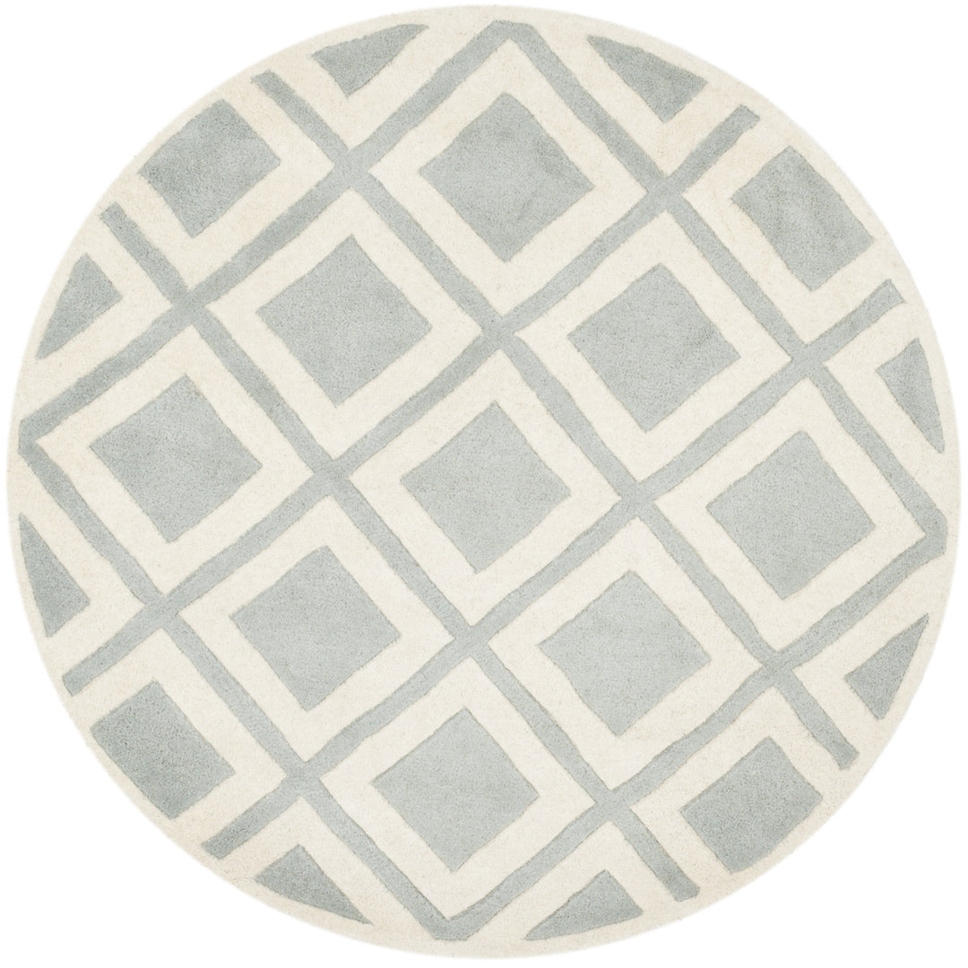 SAFAVIEH Chatham CHT759E Handmade Grey / Ivory Rug Image 3