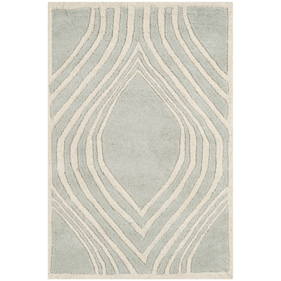 SAFAVIEH Chatham CHT758E Handmade Grey / Ivory Rug Image 1