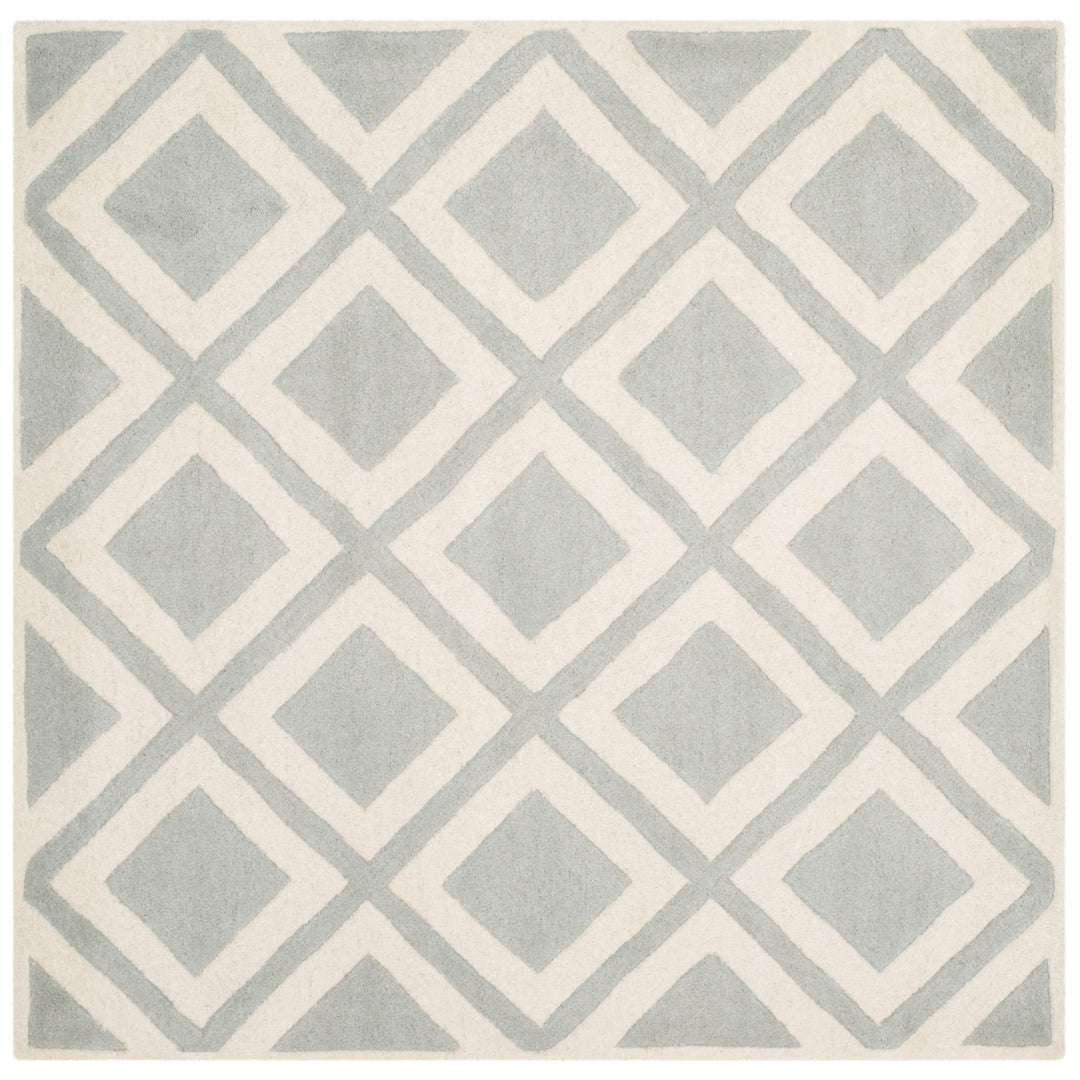 SAFAVIEH Chatham CHT759E Handmade Grey / Ivory Rug Image 5