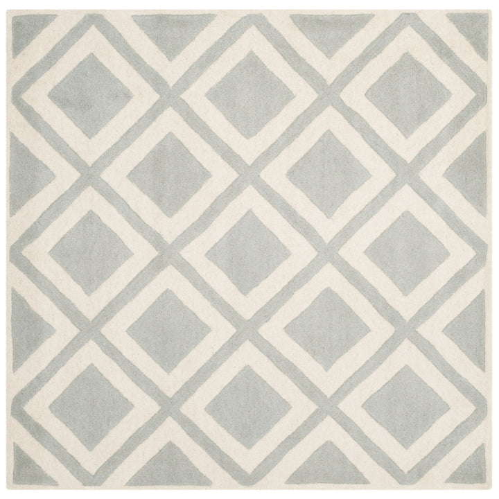 SAFAVIEH Chatham CHT759E Handmade Grey / Ivory Rug Image 5