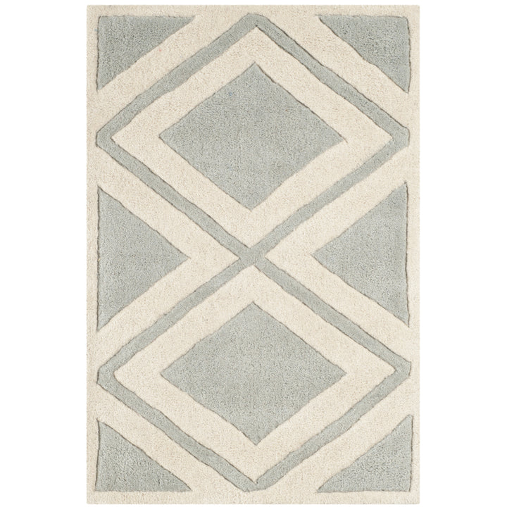 SAFAVIEH Chatham CHT759E Handmade Grey / Ivory Rug Image 9