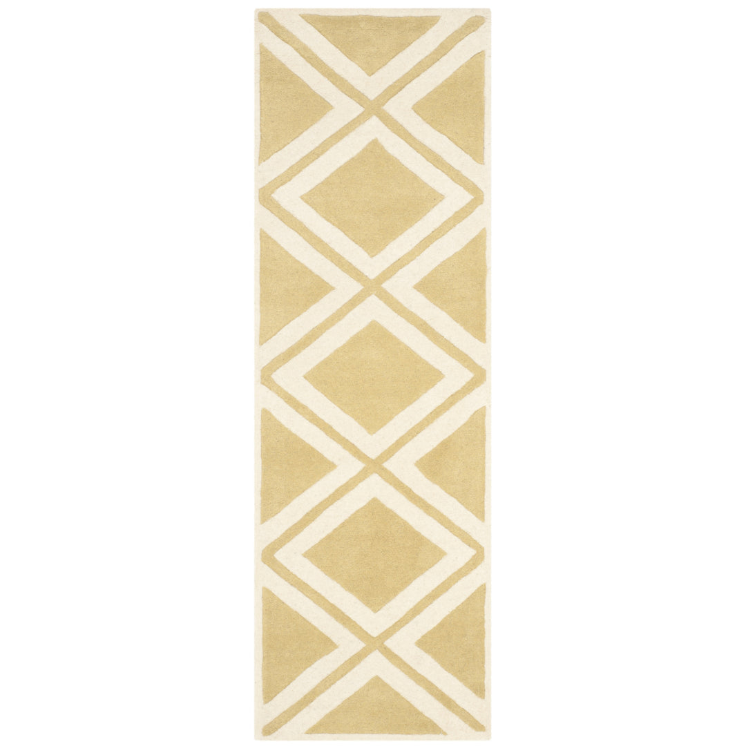 SAFAVIEH Chatham CHT759L Handmade Gold / Ivory Rug Image 5