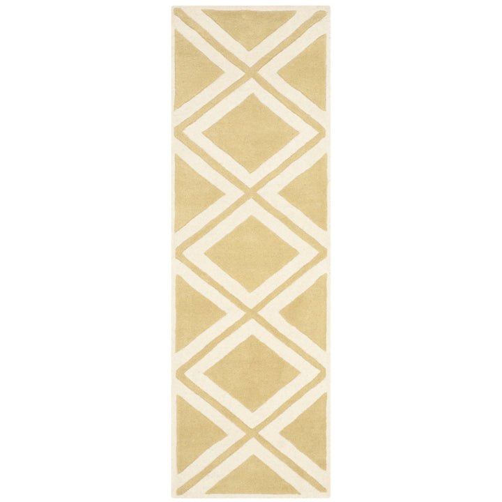 SAFAVIEH Chatham CHT759L Handmade Gold / Ivory Rug Image 5