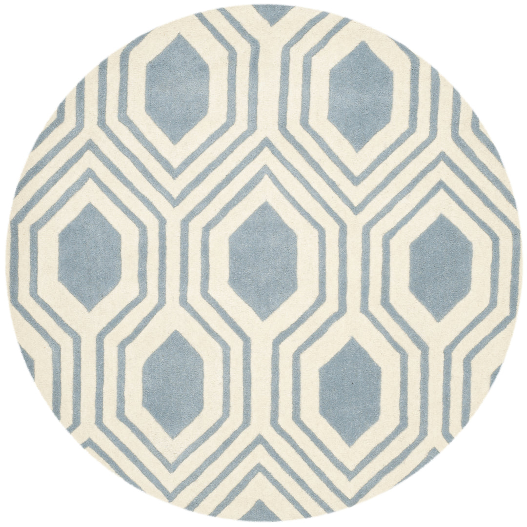 SAFAVIEH Chatham CHT760B Handmade Blue / Ivory Rug Image 4