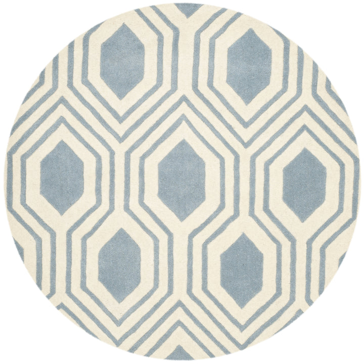 SAFAVIEH Chatham CHT760B Handmade Blue / Ivory Rug Image 4