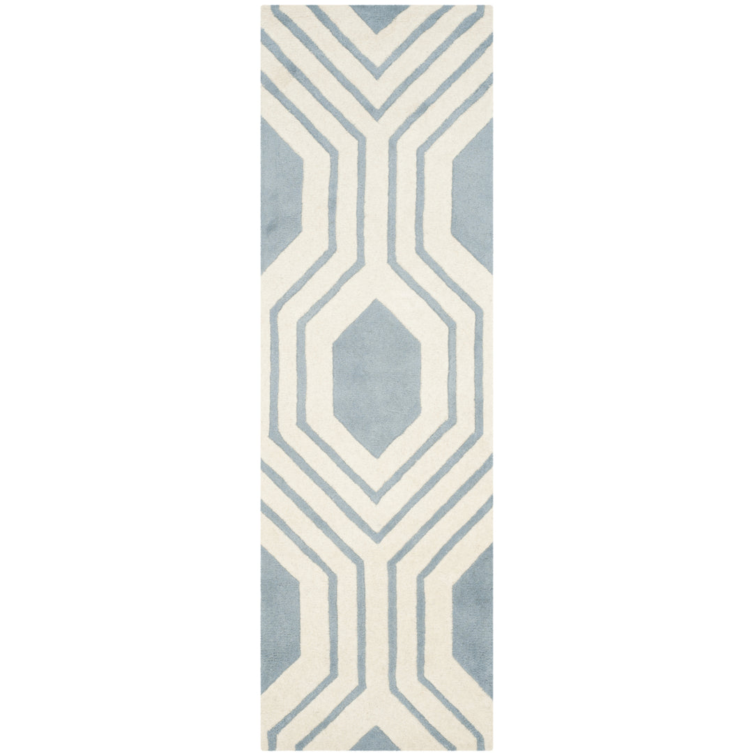 SAFAVIEH Chatham CHT760B Handmade Blue / Ivory Rug Image 5