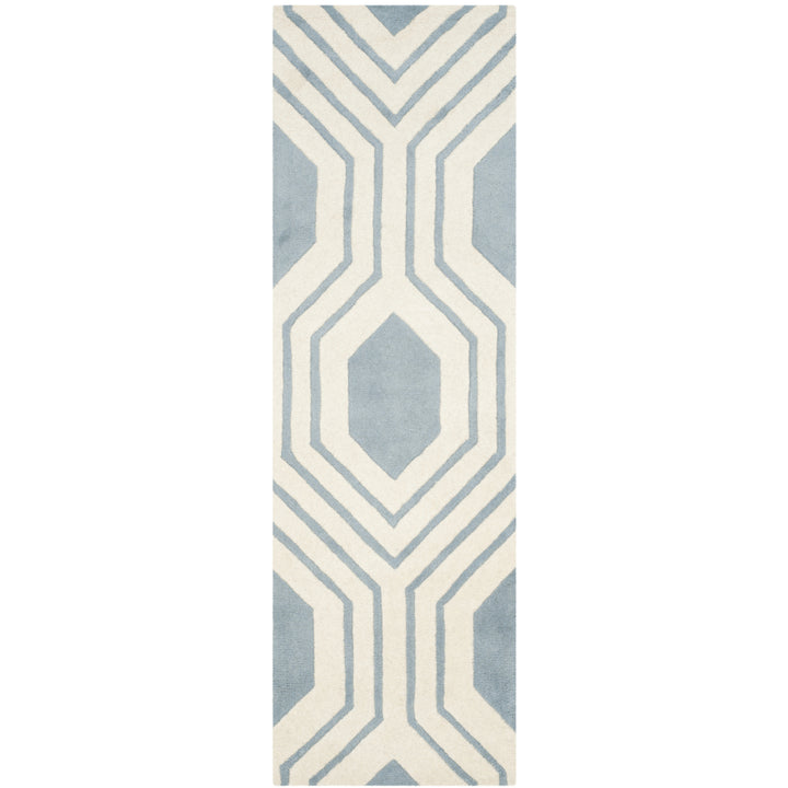 SAFAVIEH Chatham CHT760B Handmade Blue / Ivory Rug Image 1