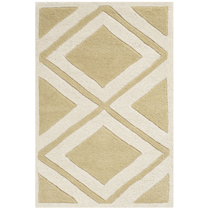 SAFAVIEH Chatham CHT759L Handmade Gold / Ivory Rug Image 9