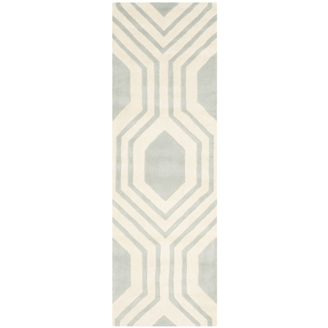 SAFAVIEH Chatham CHT760E Handmade Grey / Ivory Rug Image 4