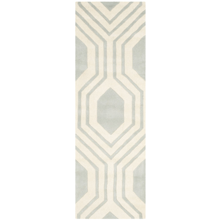 SAFAVIEH Chatham CHT760E Handmade Grey / Ivory Rug Image 4