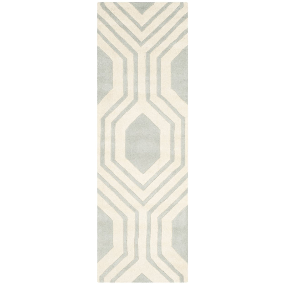 SAFAVIEH Chatham CHT760E Handmade Grey / Ivory Rug Image 1