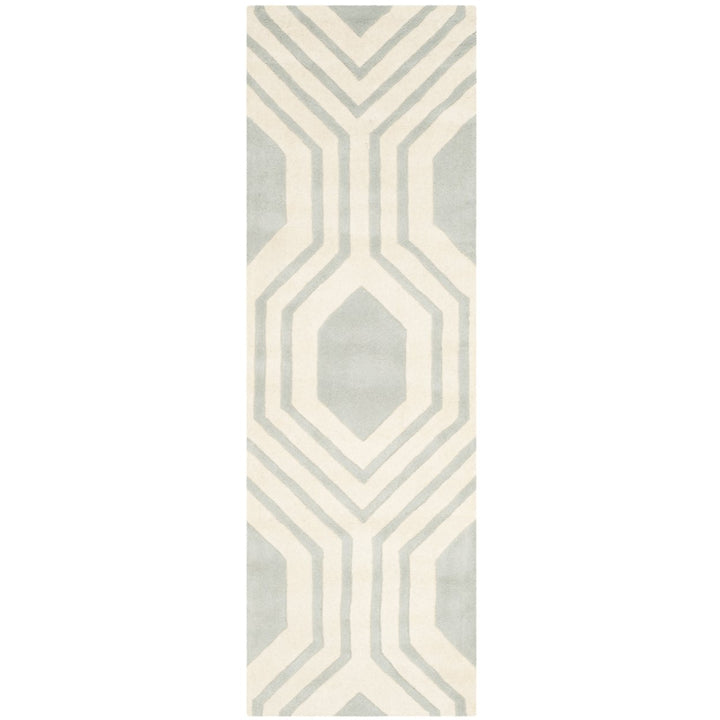 SAFAVIEH Chatham CHT760E Handmade Grey / Ivory Rug Image 1